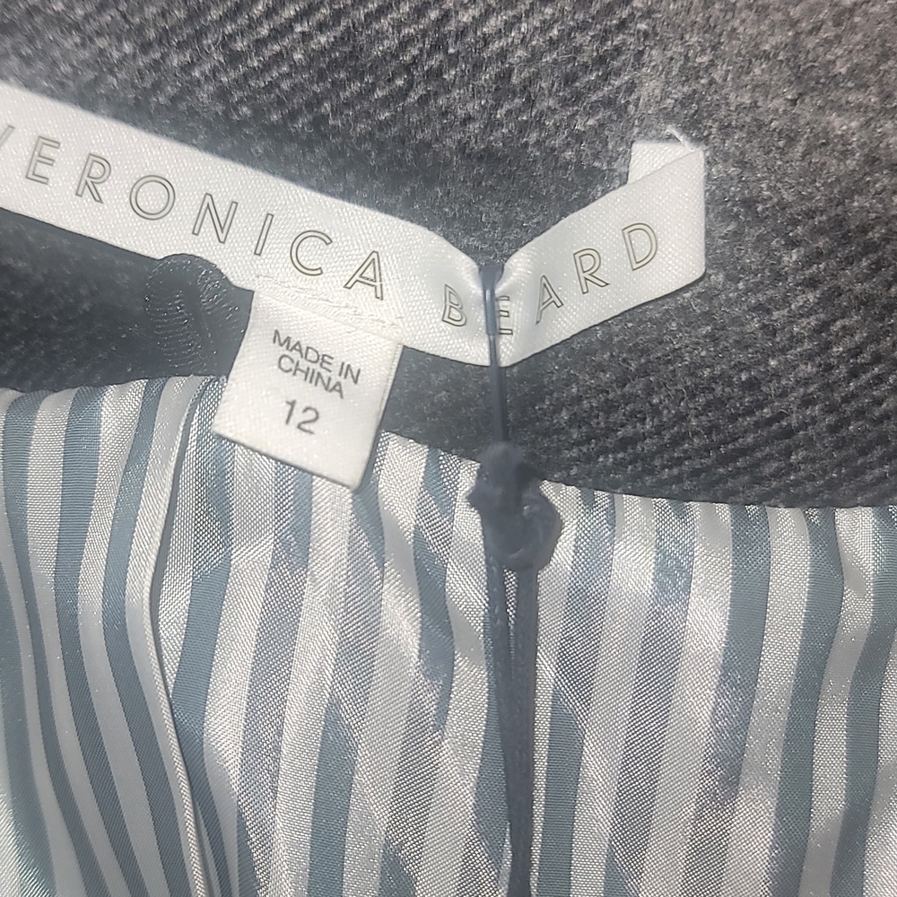 Veronica Beard Gray Plaid Dickey Blazer/Jacket with Black Buttons - Picture 6 of 10